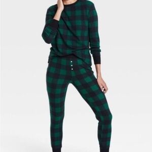 Stars Above Green and Blue Plaid Pajama Set